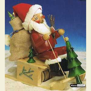 Smokers Santa Claus Smoker Santa-Sleigh with music - 25cm / 10 inch