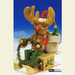 R�ucherm�nner Hobbies R�ucherm�nnchen Rudolph mit Schlitten - 25cm