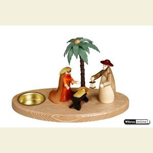Lichterwelt Kerzenhalter Christi Geburt Kerzenhalter Weihnachtskrippe - 12cm