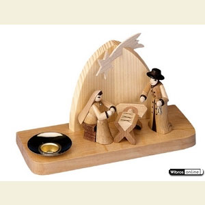 Lichterwelt Kerzenhalter Christi Geburt Weihnachtskrippe - Heilige Familie - 9 cm