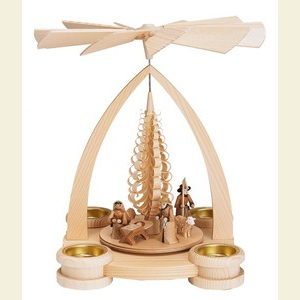 Weihnachtspyramiden 1-st�ckige Pyramiden 1- st�ckige Pyramide - Teelicht Krippe - 28 cm
