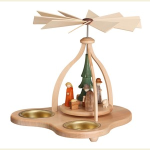 Christmas-Pyramids 1-tier Pyramids 1-tier pyramid - Crib Tealights - 14cm / 5.5 inch