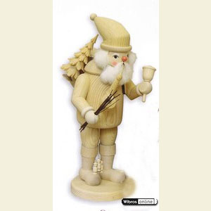 R�ucherm�nner Weihnachtsm�nner R�ucherm�nnchen Weihnachtsmann mit Glocke - natur - 52 cm