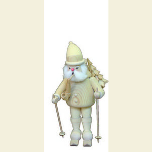 Smokers Santa Claus Smoker Santa Claus with Ski - natural - 35 cm / 14 inches