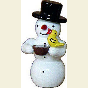 Small Figures & Ornaments everything else Snowman with bird - 5,5 cm / 2 inches