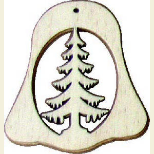 Small Figures & Ornaments Tree Ornaments Misc. Tree Ornaments Bell - Fir Tree - 5 cm / 2 inches