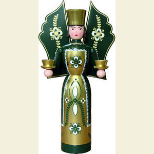 Angels Angel & Miner Angel - green/gold - 36 cm / 14 inches
