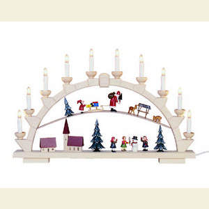 Schwibb�gen Alle Schwibb�gen Schwibbogen Weihnachtsmann - elektrisch - 64 cm x 40 cm