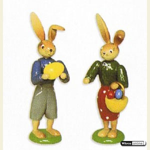 Kleine Figuren & Miniaturen Tiere Hasen Hasenpaar - 12 cm