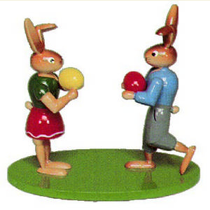 Small Figures & Ornaments Animals Rabbits Bunny couple - 8 cm / 3 inches