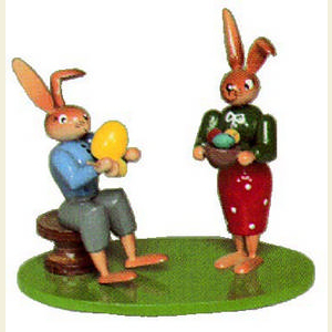 Kleine Figuren & Miniaturen Tiere Hasen Hasenmalerpaar - 8 cm