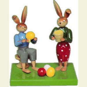 Kleine Figuren & Miniaturen Tiere Hasen Hasenmalerpaar - 12 cm