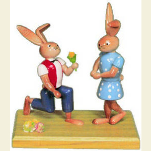 Kleine Figuren & Miniaturen Tiere Hasen Hasenliebespaar - 12 cm