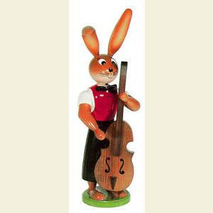 Small Figures & Ornaments Animals Rabbits Bunny Musician with bass - 55 cm / 21.5 inches