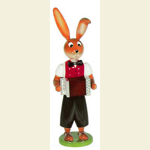 Kleine Figuren & Miniaturen Tiere Hasen Hasen Musikant mit Ziehharmonika - 55 cm