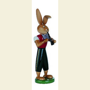 Small Figures & Ornaments Animals Rabbits Bunny Musician with flute - 25 cm / 10 inches