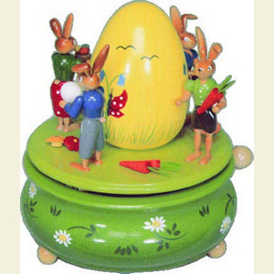 Music Boxes Misc. Motifs Music Box Music Box Bunnies with egg - 16 cm / 6 inches