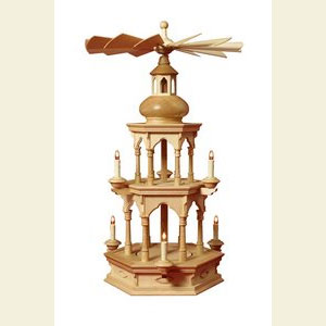 Christmas-Pyramids 2-tier Pyramids 2-tier Pyramid electrical - blank - without figurines, Ashwood - 73 cm / 29 inches
