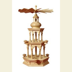 Christmas-Pyramids 2-tier Pyramids 2-tier Pyramid - blank - without figurines, Ashwood - 73 cm / 29 inches