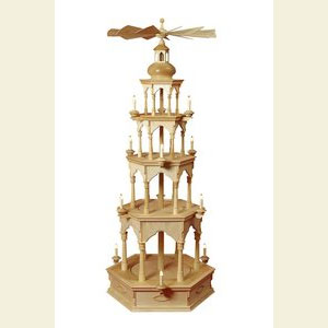 Christmas-Pyramids 4-tier Pyramids 4-tier Pyramid electrical - blank - without figurines, Ashwood - 134 cm / 53 inches