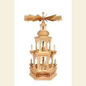 Weihnachtspyramiden 2-st�ckige Pyramiden 2-st�ckige Pyramide elektrisch - unbest�ckt, Waldmotiv - 73 cm