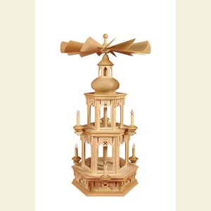 Christmas-Pyramids 2-tier Pyramids 2-tier Pyramid electrical - blank - without figurines, Miner motif - 73 cm / 29 inches