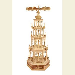 Christmas-Pyramids 4-tier Pyramids 4-tier Pyramid electrical - blank - without figurines, Forestmotif - 134 cm / 53 inches