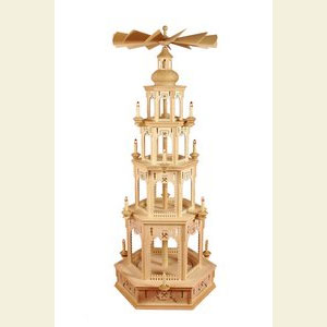 Weihnachtspyramiden 4-st�ckige Pyramiden 4-st�ckige Pyramide elektrisch - unbest�ckt, Motiv Bergmann - 134 cm