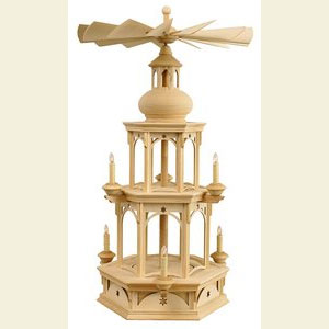 Weihnachtspyramiden 2-st�ckige Pyramiden 2-st�ckige Pyramide elektrisch - unbest�ckt, Motiv Stern - 73 cm