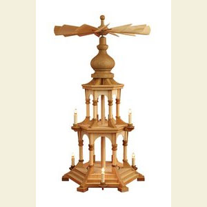 Christmas-Pyramids 2-tier Pyramids 2-tier Pyramid electrical - blank - without figurines, Oakwood - 75 cm / 30 inches