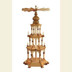 Christmas-Pyramids 3-tier Pyramids 3-tier Pyramid electrical - blank - without figurines, Oakwood - 98 cm / 39 inches