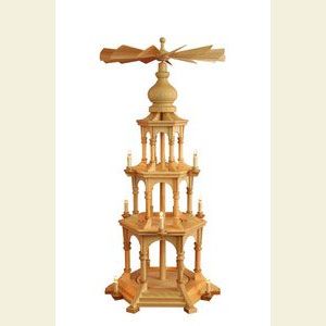 Christmas-Pyramids 3-tier Pyramids 3-tier Pyramid electrical - blank - without figurines, Ashwood - 98 cm / 39 inches