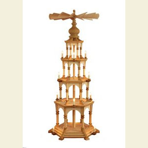 Christmas-Pyramids 4-tier Pyramids 4-tier Pyramid electrical - blank - without figurines, Oakwood - 130 cm / 51 inches