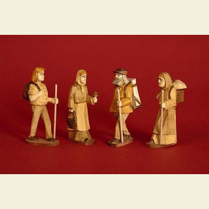 Christmas-Pyramids Accessories Figurine Set for 2-tier Pyramid - FOREST MOTIF (waxed) - 8 pcs.