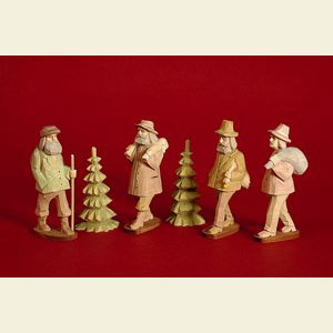 Christmas-Pyramids Accessories Figurine Set for 4-tier Pyramid - FOREST MOTIF (coloured) - 21 pcs.