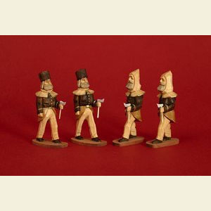 Christmas-Pyramids Accessories Figurine Set for 2-tier Pyramid - MINER (waxed) - 7 pcs.