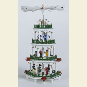 Weihnachtspyramiden 4-st�ckige Pyramiden 4-st�ckige Pyramide Christi Geburt weiss - 47cm