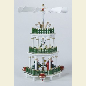 Christmas-Pyramids 3-tier Pyramids 3-tier pyramid - Nativity Scene white - 35cm / 14 inch