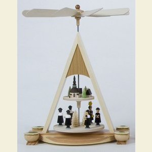 Christmas-Pyramids 2-tier Pyramids 2-tier pyramid - Carolers in village - 35cm / 14 inch