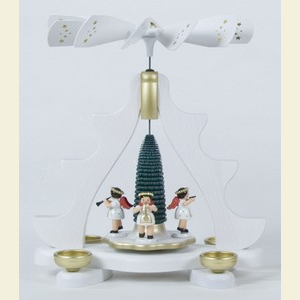 Weihnachtspyramiden 1-st�ckige Pyramiden 1-st�ckige Pyramide Teelichtpyramide Engel in weiss - 36cm