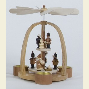 Weihnachtspyramiden 2-st�ckige Pyramiden 2-st�ckige Pyramide Teelichtpyramide Striezelkinder - 24cm