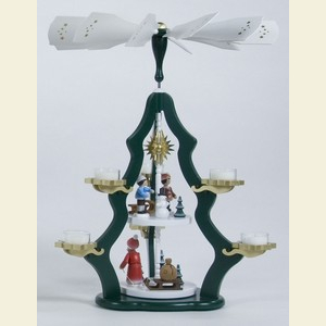Christmas-Pyramids 2-tier Pyramids 2-tier pyramid - for tealights - children in winter - 47cm / 19 inch