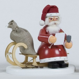 Smokers Santa Claus Smoker Santa on sleigh - 15cm / 6 inch