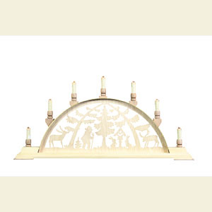 Candle Arches Fret Saw Work Candle Arch - Forest Scene - 63cm x 32cm / 25 x 13 inches