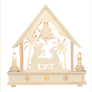World of Light Light Houses Lighthouse Nativity Scene with palmtrees - 27cm / 11 inches