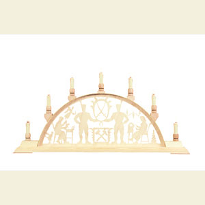 Schwibb�gen Laubs�gearbeiten Schwibbogen - Bergm�nner des Erzgebirges - 63cm x 32cm