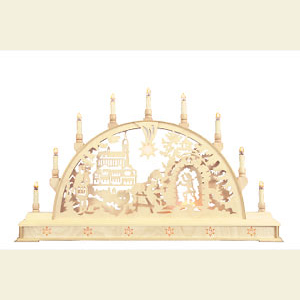 Candle Arches Fret Saw Work Candle Arch - Annaberg Church with base - 78cm x 45cm / 31 x 18 inches