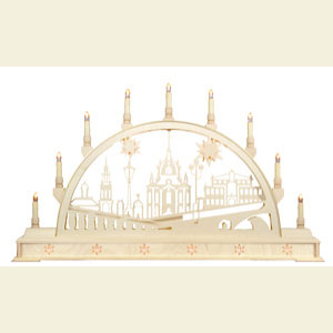 Schwibb�gen Laubs�gearbeiten Schwibbogen - Frauenkirche mit Sockel - 78cm x 45cm