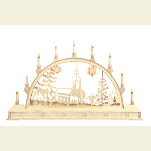 Candle Arches Fret Saw Work Candle Arch - Erzgebirge landscape with base - 78cm x 45cm / 31 x 18 inches