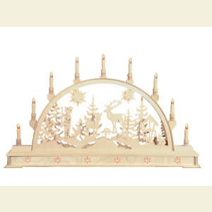 Candle Arches Fret Saw Work Candle Arch - Forest Scene with base - 78cm x 45cm / 31 x 18 inches